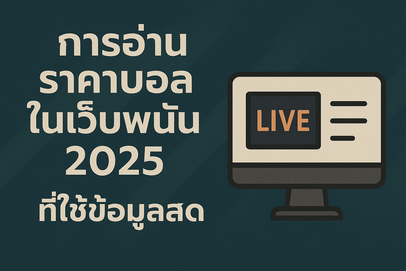 การอ่านราคาบอลในเว็บพนัน 2025 ที่ใช้ข้อมูลสด